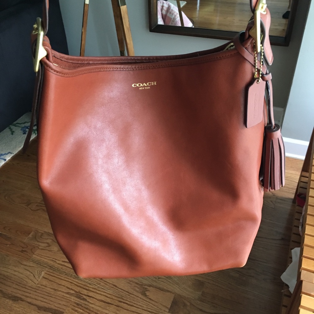 Genuine leather coach tote purse